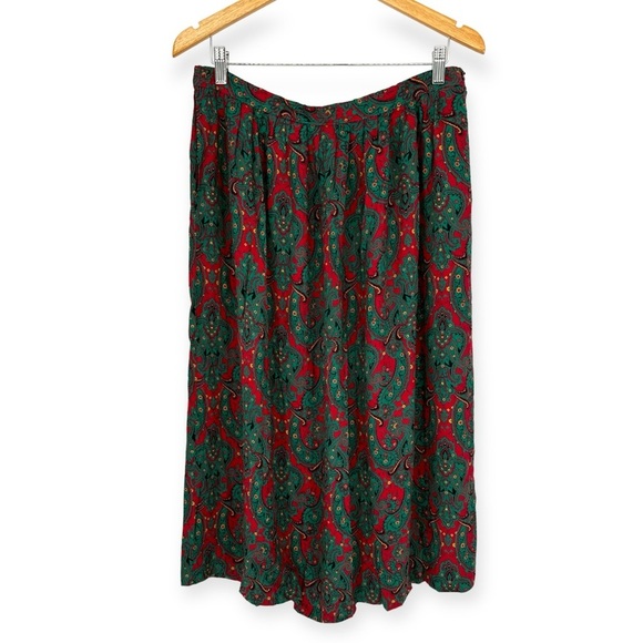 Country Sophisticate By Pendleton VTG Boho Paisley Printed Midi Skirt Size 14 - Picture 1 of 7